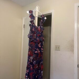 Sofia by Sofia Vergara Floral Midi Dress - Blue and Red